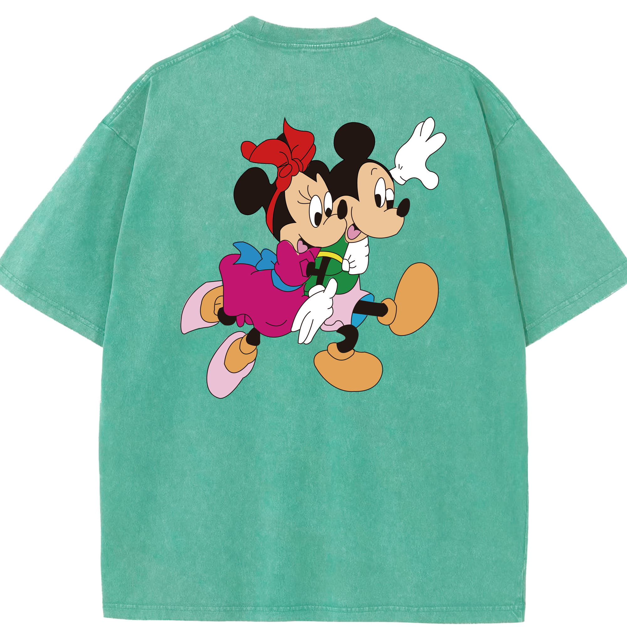 （画像用） ミッキーマウス Mickey Mouse 綿100% ヴィンテージ風 半袖Tシャツ（背面プリント）